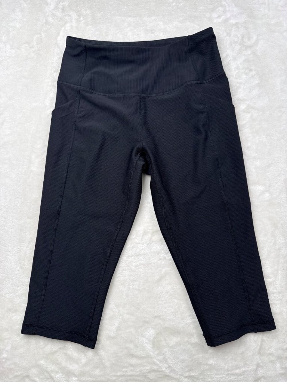 32 Degrees Cool Womens Black Cropped Leggings With Pockets Size Small